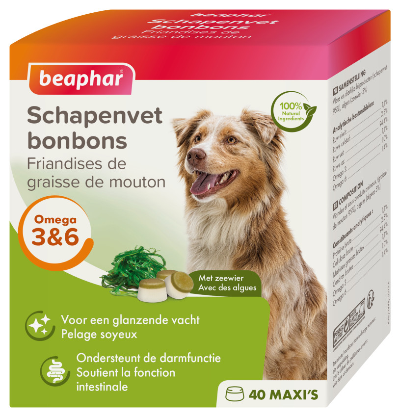 Beaphar Schapenvet bonbons met zeewier voor de hond