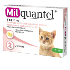 Afbeelding Milquantel Grote Kat (16 mg) - 2 tabletten door Brekz.nl