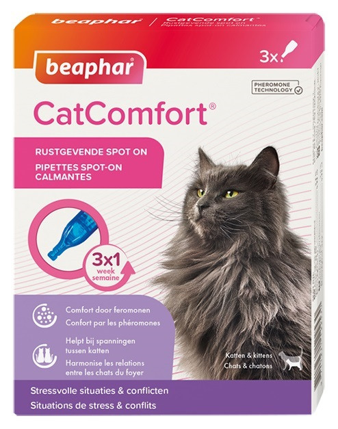 Afbeelding van 3x3 pipetten Beaphar CatComfort No Stress Spot On voor de kat