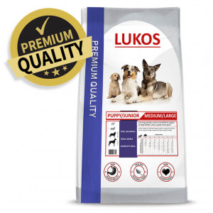 Lukos Puppy & Junior Medium/Large - premium hondenvoer 6 x 1 kg