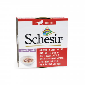 Afbeelding Schesir Kat Tonijn/rund/rijst 14x85 Gr door Brekz.nl