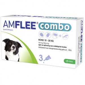 Amflee Combo Spot-on Hond - 134 mg (10-20 kg) - 6 pipetten