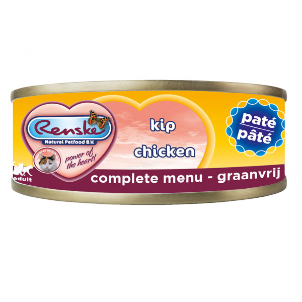 Renske Renske Graanvrij pâté kip natvoer kat (blikjes) 1 tray (24 x 70 g)