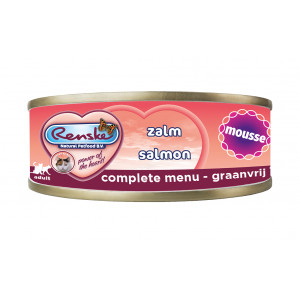Renske Graanvrij mousse zalm hypoallergeen natvoer kat (blik) 1 tray (24 x 70 g) afbeelding