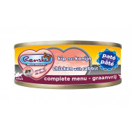 Renske Graanvrij pâté kip met konijn natvoer kat (blikjes) 1 tray (24 x 70 g)
