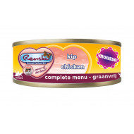 Renske Graanvrij mousse kip natvoer kat (blikjes) 1 tray (24 x 70 g)
