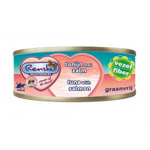 Renske vezel tonijn met zalm nat kattenvoer (70 gram) 2 trays (48 x 70 gr)