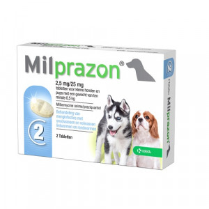 Milprazon Ontwormingsmiddel hond en puppy (0,5 - 5 kg) 2 Tabletten