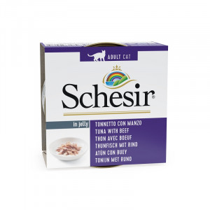 Afbeelding Schesir Kat Tonijn/rund 14x85 Gr door Brekz.nl