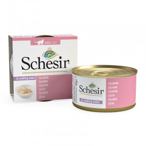 Afbeelding Schesir Kat Zalm Naturel 14x85 Gr door Brekz.nl