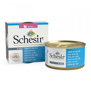 Afbeelding Schesir kitten tonijn/aloe kattenvoer 85 gr door Brekz.nl