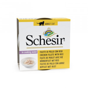 Afbeelding Schesir Kat Kip/rijst 14x85 Gr door Brekz.nl