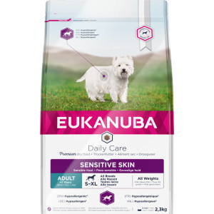 Afbeelding Eukanuba Daily Care Sensitive Skin hondenvoer 12 kg door Brekz.nl