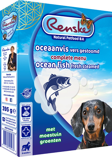 Renske Vers Gestoomde oceaanvis hondenvoer (395 gr)