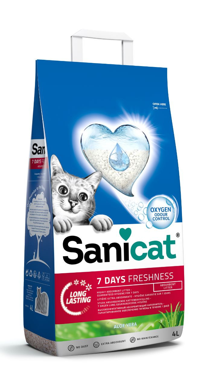 Afbeelding Sanicat Aloe Vera - Kattenbakvulling - 4 l door Brekz.nl