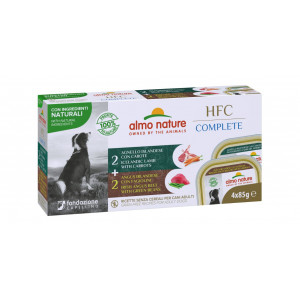 Almo Nature HFC Complete multipack lam / rund nat hondenvoer 85 gr 1 tray ( 4 x 85 gram)