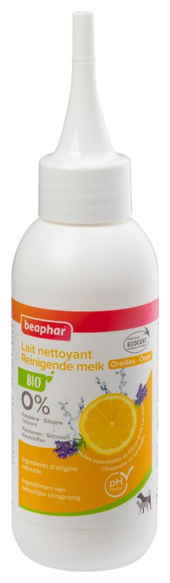 Afbeelding van 100ml Beaphar Bio reinigende melk voor oren hond en kat