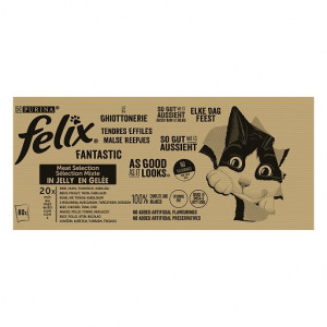 Afbeelding Purina Felix Elke Dag Feest Mix Selectie in gelei kattenvoer 80x85g Per doos (80 stuks) door Brekz.nl