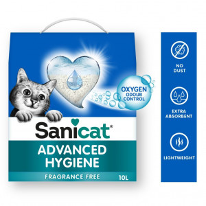 Afbeelding Sanicat Advanced Hygiene kattengrit 10 liter door Brekz.nl