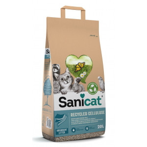 Afbeelding Sanicat Recycled Cellulose kattengrit 20 liter door Brekz.nl