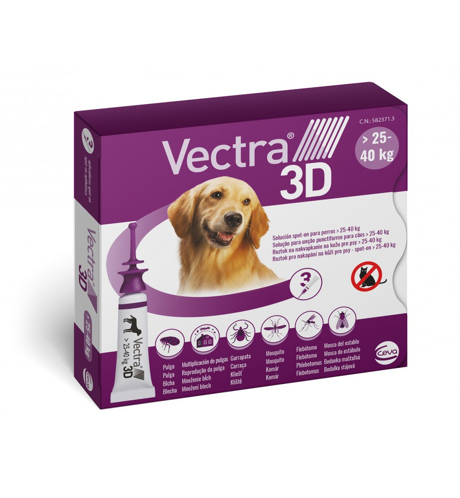 Vectra 3D L Spot-on hond 25 - 40 kg (3 pipetten)