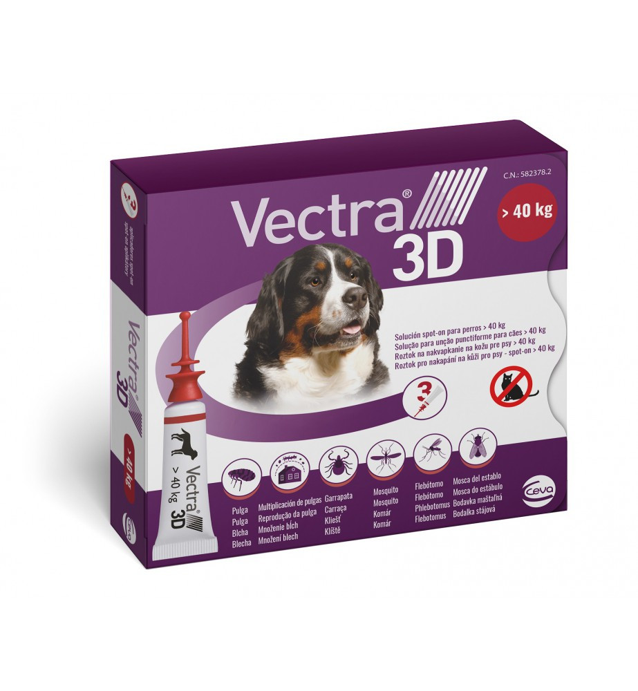 Vectra 3D XL Spot-on hond 40+ kg (3 pipetten)