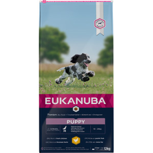 Afbeelding Eukanuba Growing Puppy Medium Breed kip hondenvoer 15 kg door Brekz.nl