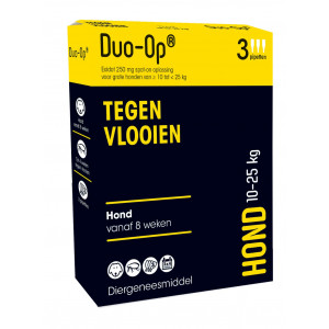 Duo-Op Hond Tegen Vlooien - Anti vlooienmiddel - 3 pip 10-25 Kg