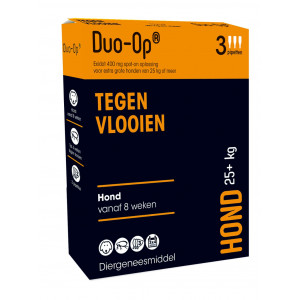 Duo-Op Hond Tegen Vlooien - Anti vlooienmiddel - 3 pip Vanaf 25 Kg