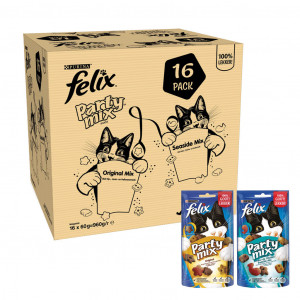 Felix Party Mix Original - Seaside kattensnoep 16 x 60 gr 16 x 60 gr