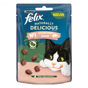 Felix Naturally Delicious met zalm kattensnoep 8 x 50 g afbeelding