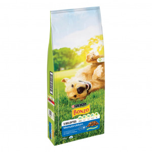 Afbeelding Purina Bonzo Menubrokken hondenvoer met kip/rundsmaak 15 kg door Brekz.nl