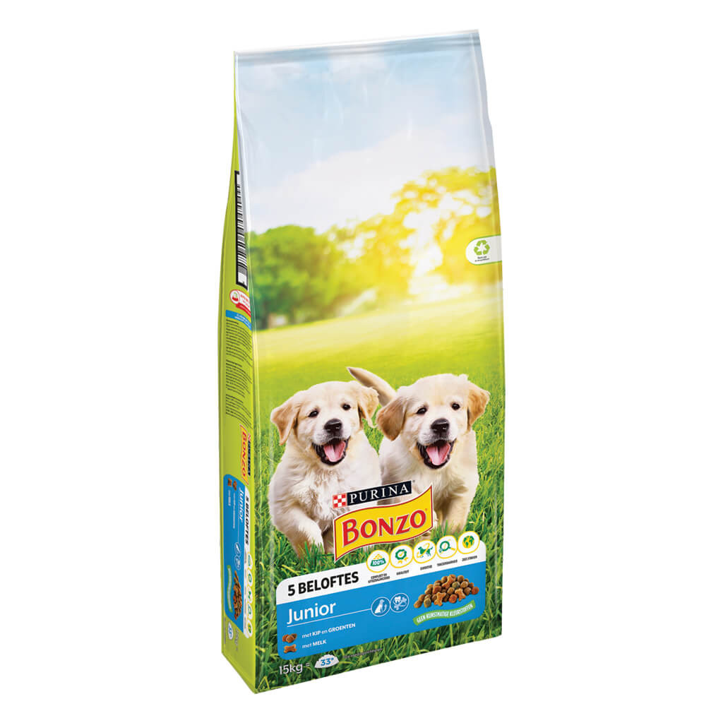 beneden parallel terugvallen Purina Bonzo Junior met kip en groenten hondenvoer | Goedkoop