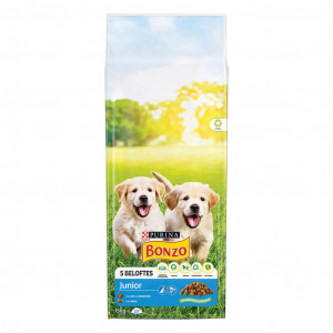 Afbeelding Purina Bonzo Junior met kip, groenten, melk hondenvoer 15 kg door Brekz.nl