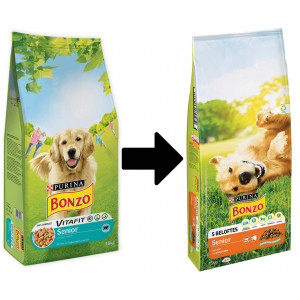 Purina Bonzo Senior hondenvoer met  kip en groenten