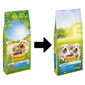 Purina Bonzo Junior met kip, groenten, melk hondenvoer