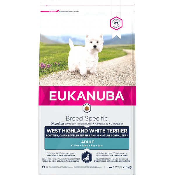 Eukanuba Eukanuba West Highland White Terrier Adult hondenvoer 2,5 kg