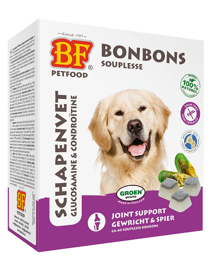 Afbeelding van 3 verpakkingen BF Petfood Schapenvet Souplesse Bonbons voor de hond