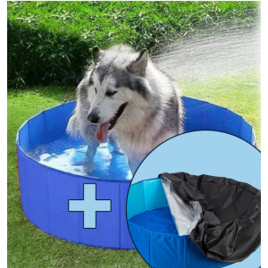 Zwembad met afdekhoes voor de hond L