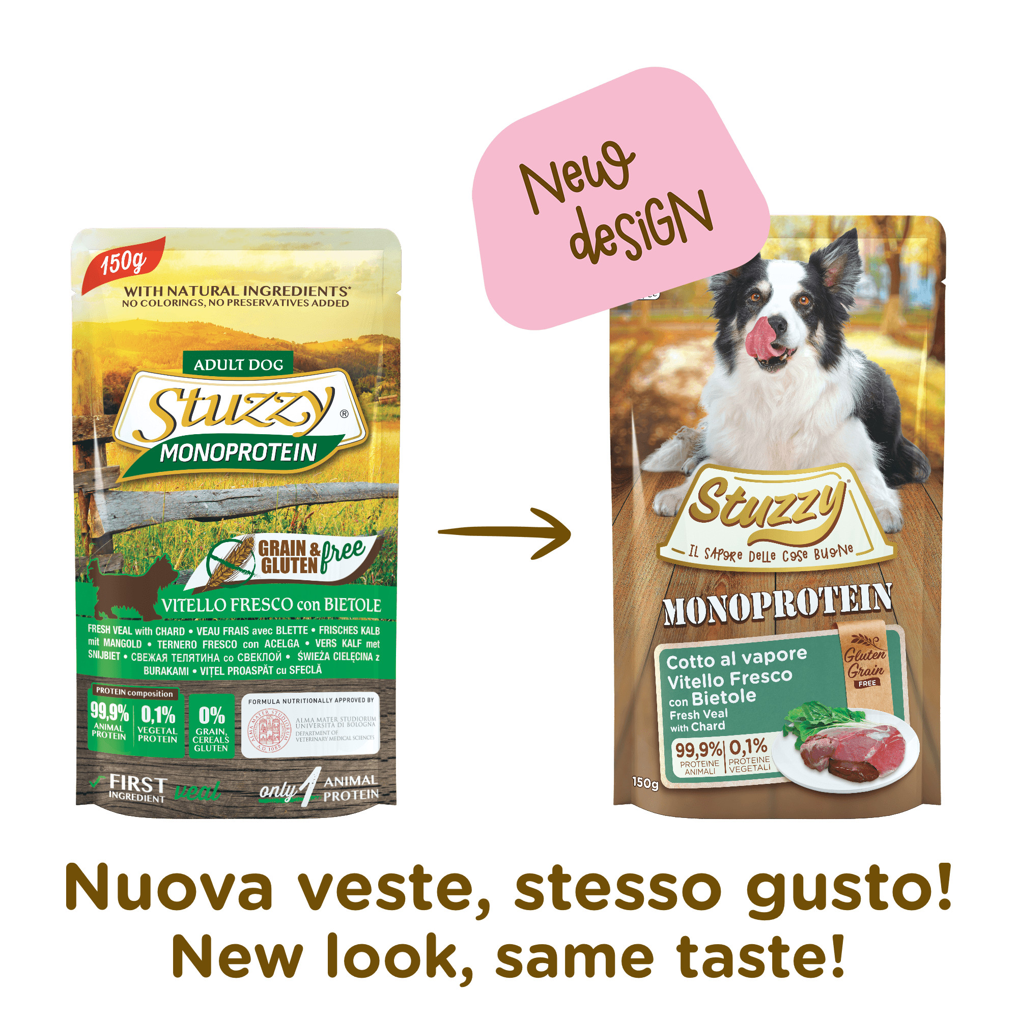 Stuzzy Dog Grain Free Monoprotein kalf en snijbiet nat hondenvoer 150 gr.