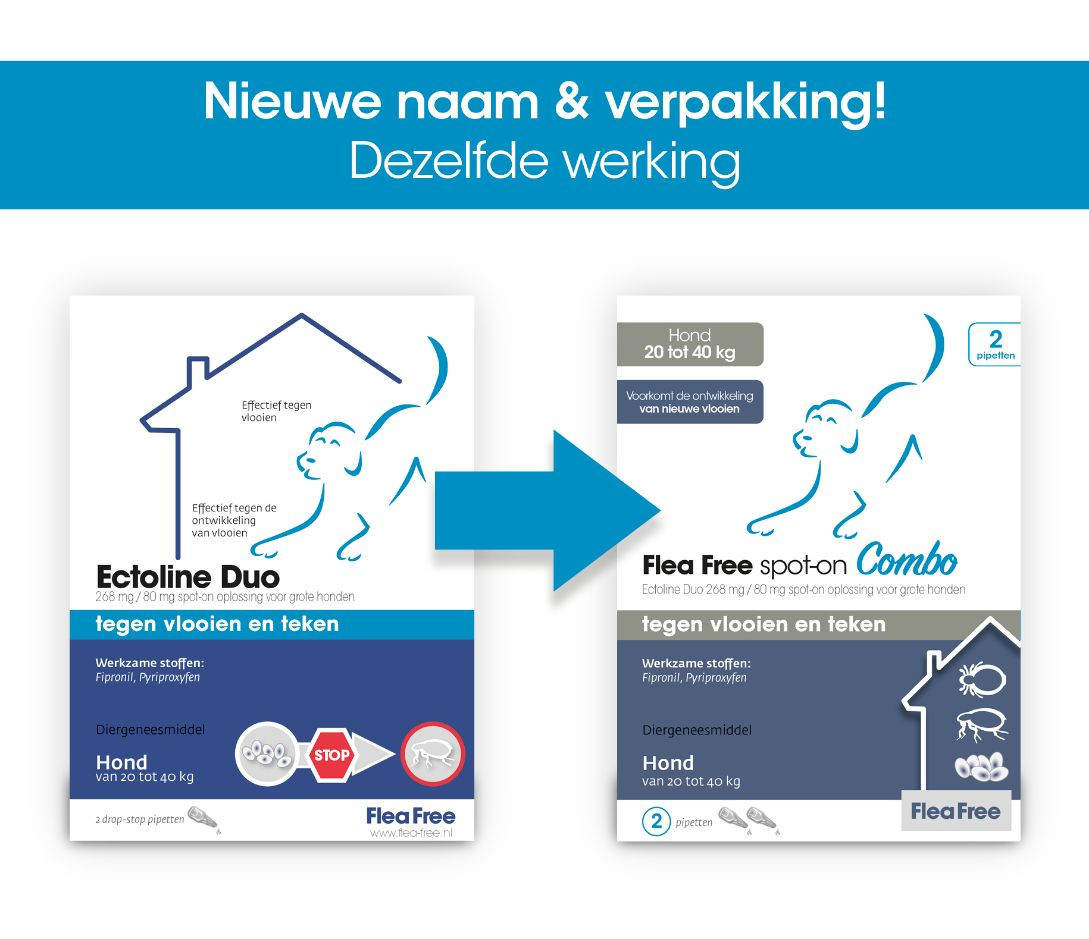 Flea Free Ectoline Duo voor honden van 20 tot 40 kg