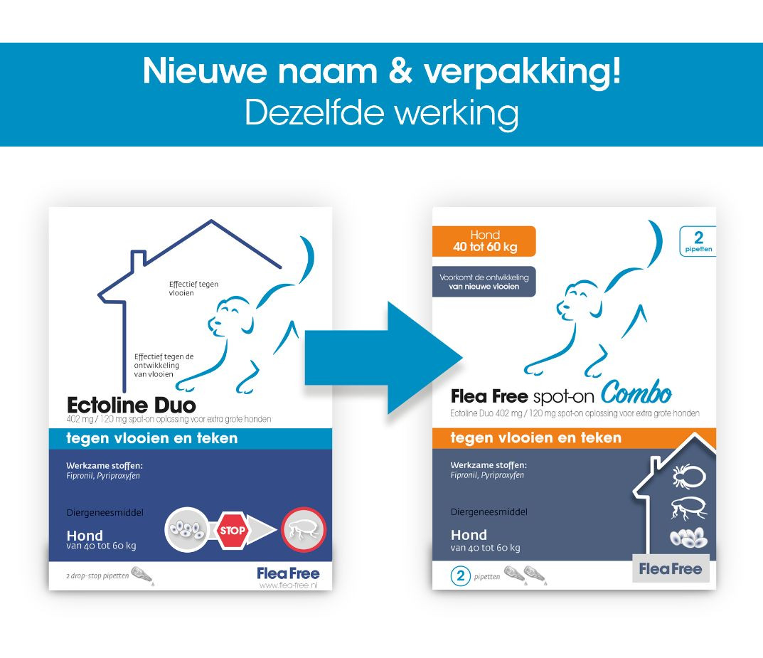 Flea Free Ectoline Duo voor honden van 40 tot 60 kg