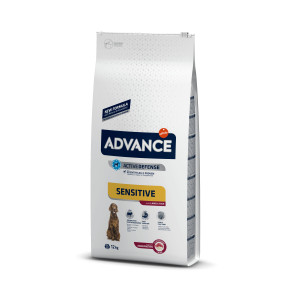 Afbeelding Advance Sensitive met lam en rijst hondenvoer 12 kg door Brekz.nl