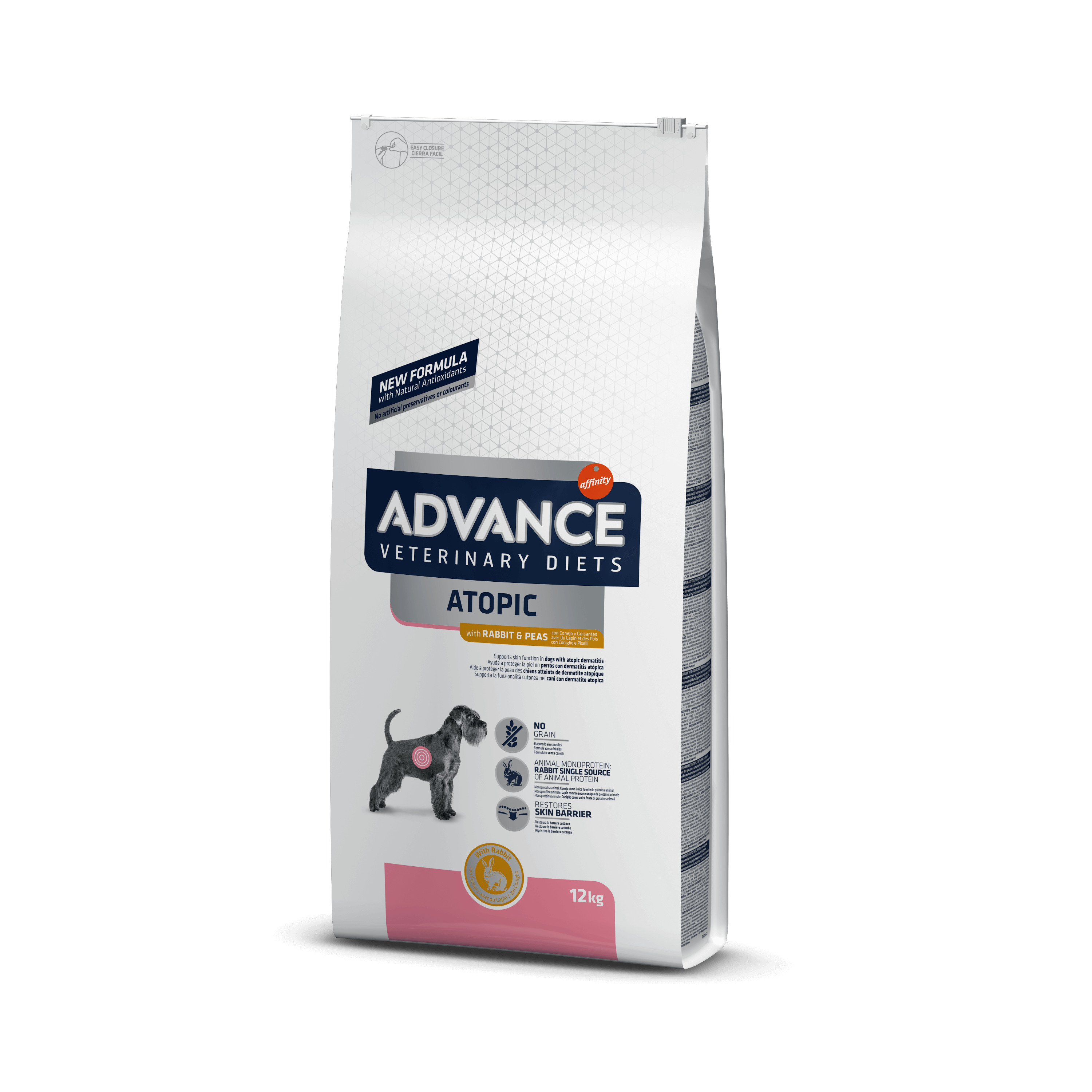 Afbeelding van 2 x 12 kg Advance Veterinary Diets Atopic Medium Maxi met konijn hondenvoer