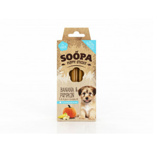 Soopa Puppy Sticks met banaan & pompoen hondensnack (100 gr) Per stuk