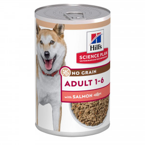 Hill's Adult No Grain met zalm nat hondenvoer 363g blik 2 trays (24 x 363 gr)