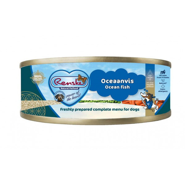 Renske Renske vers bereid oceaanvis natvoer hond (blikjes) 1 tray (24 x 95 g)