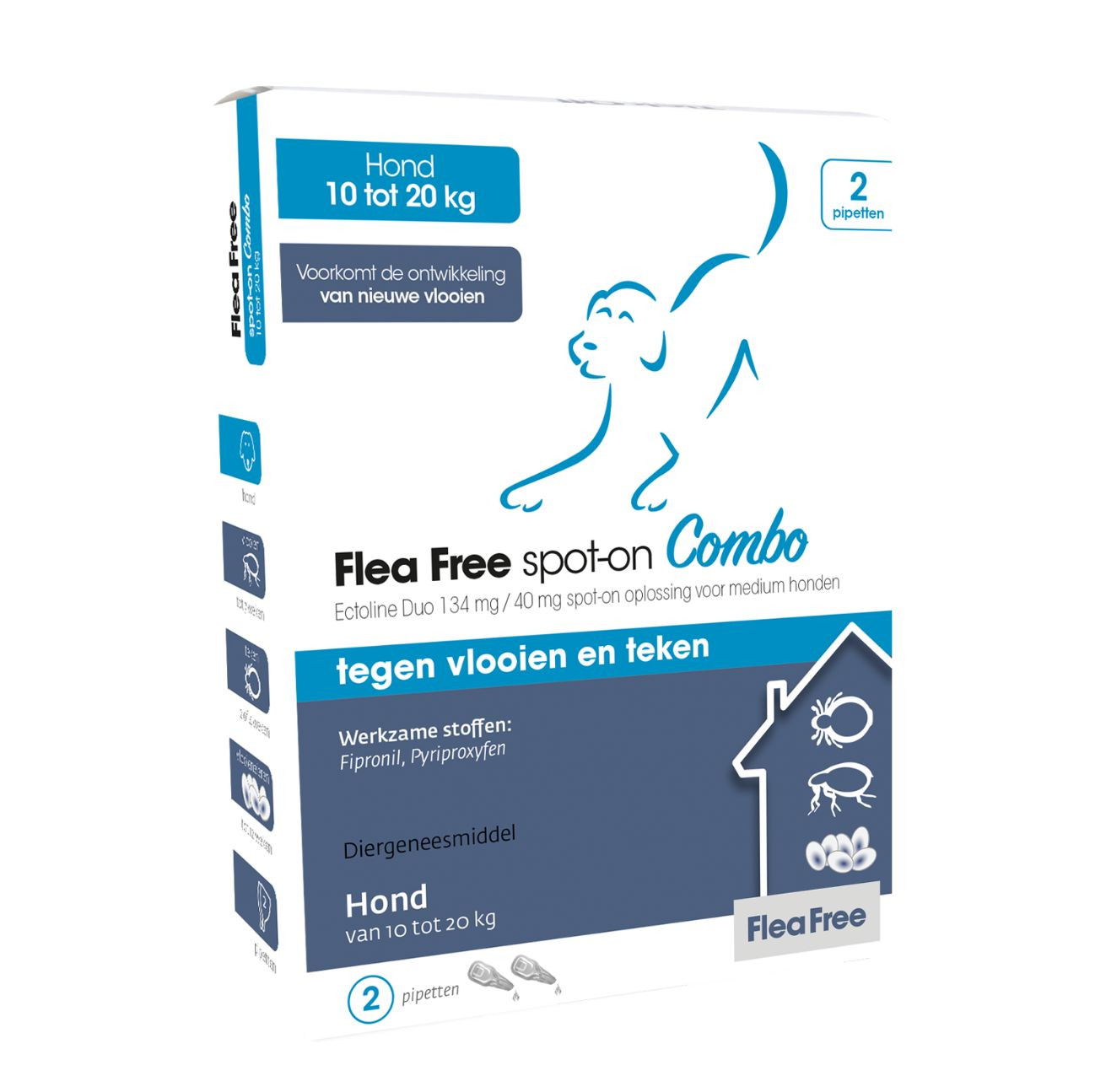 Flea Free Ectoline Duo voor honden van 10 tot 20 kg