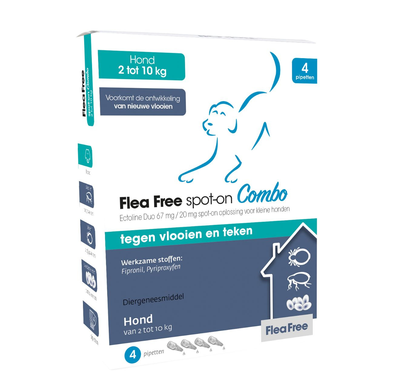 Flea Free Ectoline Duo voor honden van 2 tot 10 kg