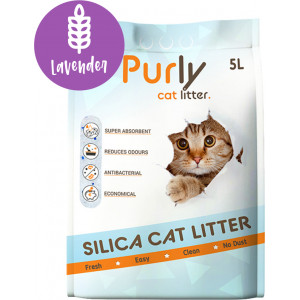Afbeelding Purly silica kattengrit Lavender 5 liter (2,2kg) door Brekz.nl